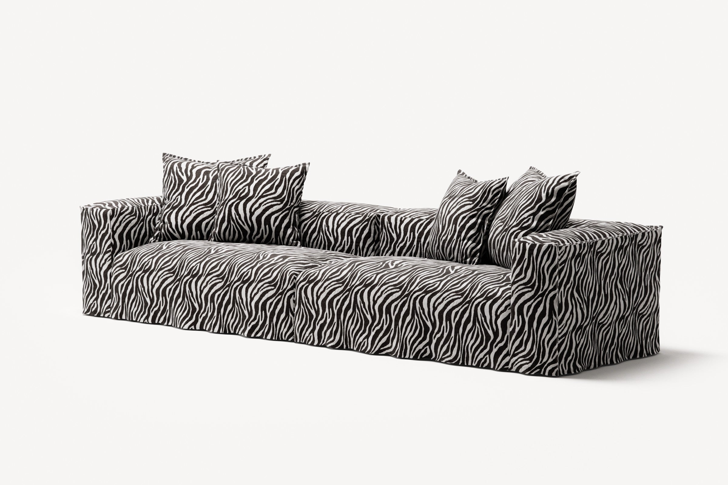 NOMAD - 4 Seat - Chenille Jacquard Zebra Black White