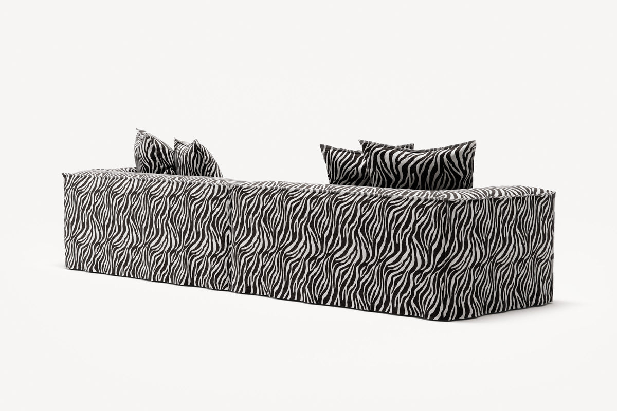 NOMAD - 4 Seat - Chenille Jacquard Zebra Black White