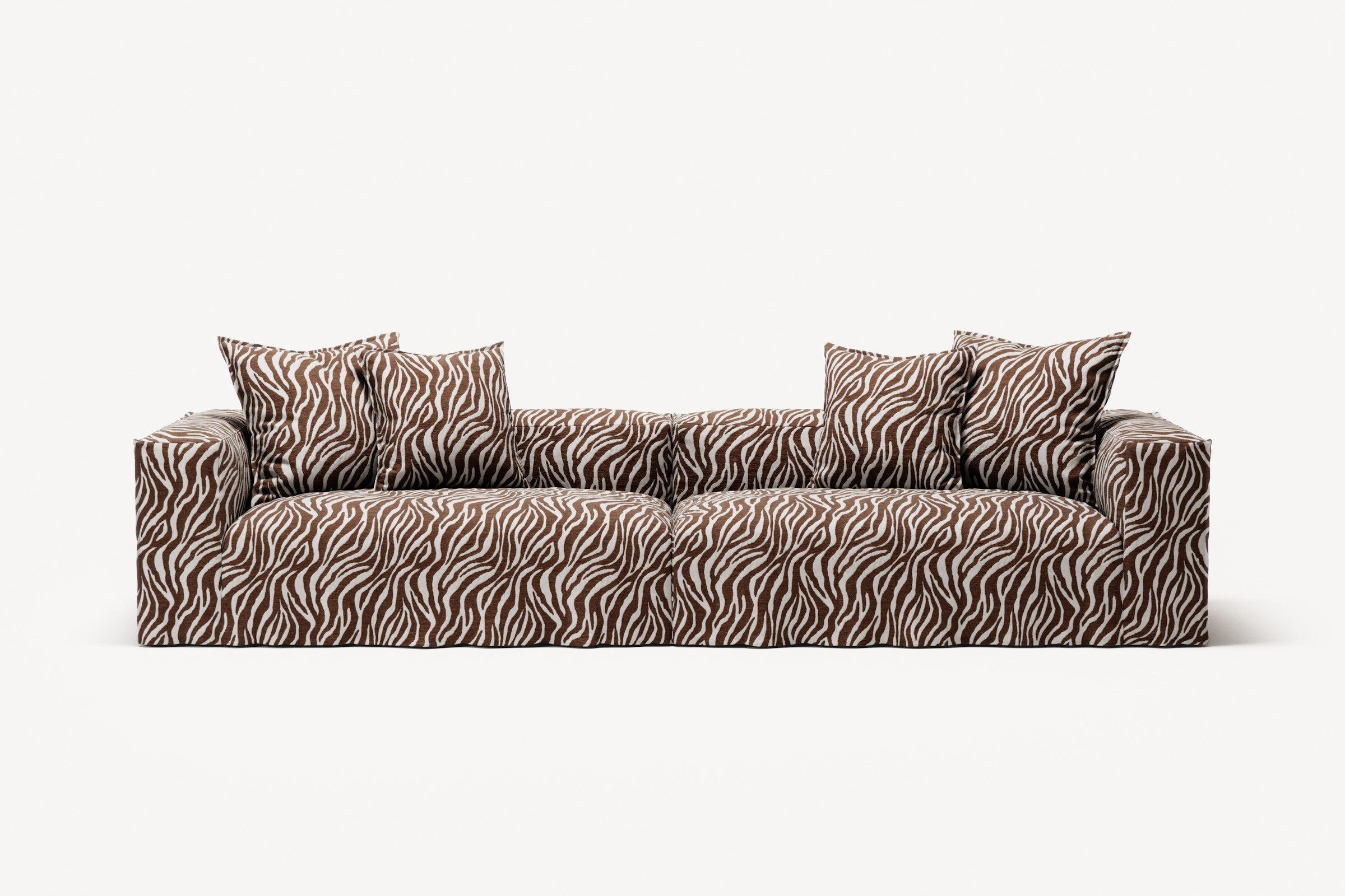 NOMAD - 4 Seat - Chenille Jacquard Zebra Brown White