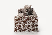 NOMAD - 4 Seat - Chenille Jacquard Zebra Brown White