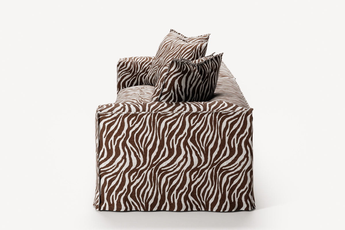 NOMAD - 4 Seat - Chenille Jacquard Zebra Brown White