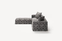 NOMAD - 4 Seater with Pouf - Chenille Jacquard Zebra Black White