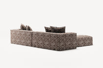 NOMAD - 4 Seater with Pouf - Chenille Jacquard Zebra Brown White