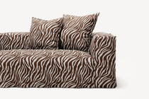 NOMAD - 4 Seater with Pouf - Chenille Jacquard Zebra Brown White