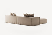NOMAD - 4 Seater with Pouf - Brushed Cotton Sandy Beige