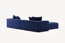NOMAD - 4 Seater with Pouf - Brushed Cotton Dark Blue