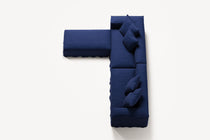 NOMAD - 4 Seater with Pouf - Brushed Cotton Dark Blue