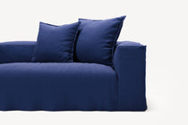 NOMAD - 4 Seater with Pouf - Brushed Cotton Dark Blue
