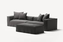 NOMAD - 4 Seater with Pouf - Brushed Cotton Dark Gray