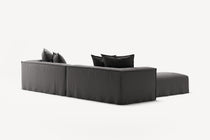 NOMAD - 4 Seater with Pouf - Brushed Cotton Dark Gray