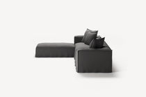 NOMAD - 4 Seater with Pouf - Brushed Cotton Dark Gray