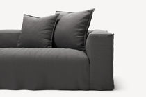 NOMAD - 4 Seater with Pouf - Brushed Cotton Dark Gray