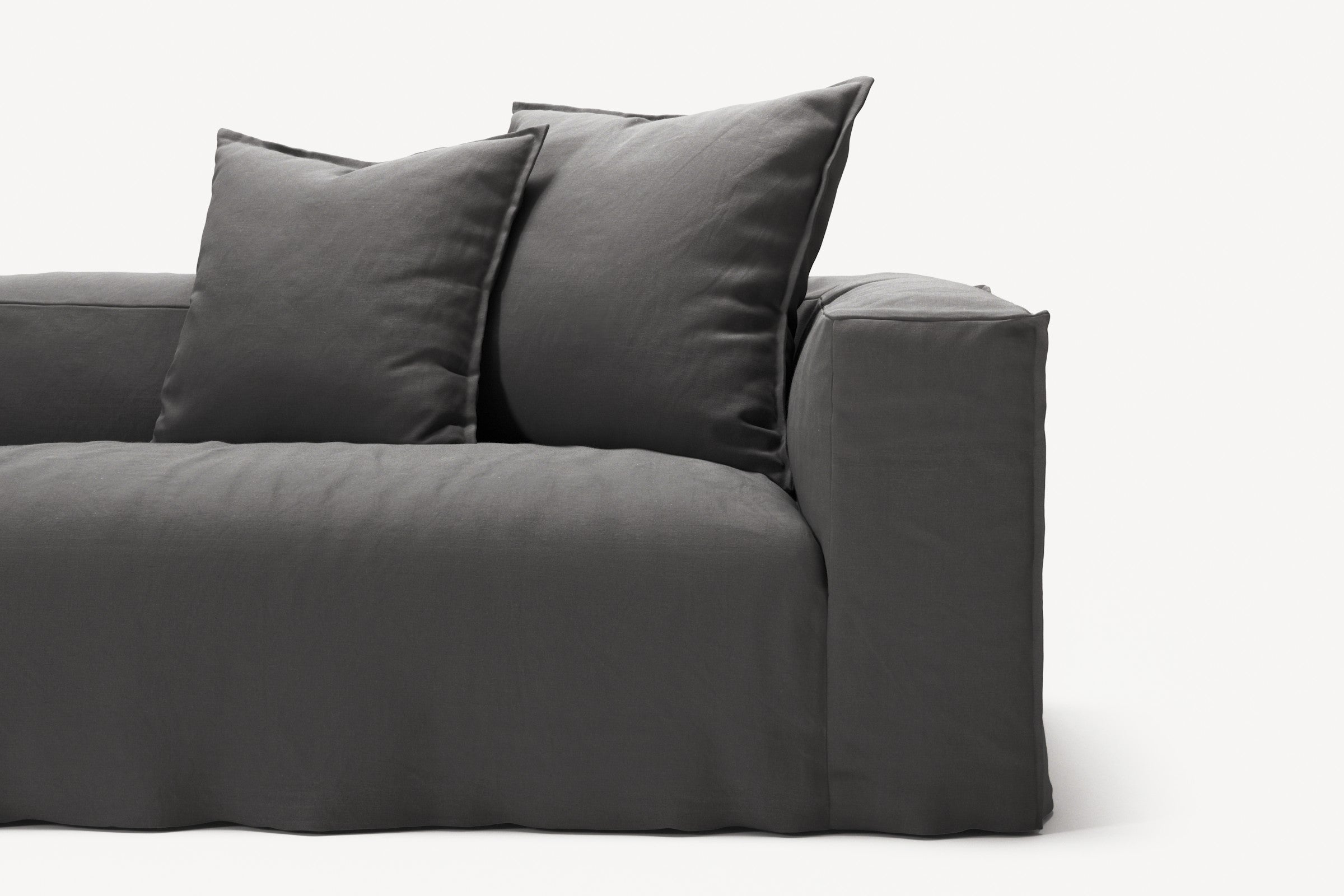 NOMAD - 4 Seater with Pouf - Brushed Cotton Dark Gray