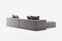 NOMAD - 4 Seater with Pouf - Brushed Cotton Light Gray