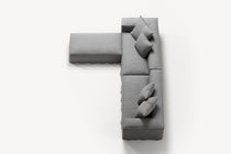 NOMAD - 4 Seater with Pouf - Brushed Cotton Light Gray