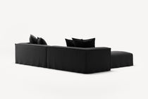 NOMAD - 4 Seater with Pouf - Pure Linen Dark Charcoal
