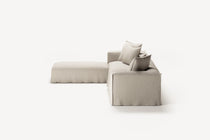 NOMAD - 4 Seater with Pouf - Pure Linen Off-White