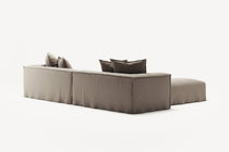 NOMAD - 4 Seater with Pouf - Pure Linen Pale Gray