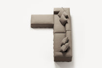 NOMAD - 4 Seater with Pouf - Pure Linen Pale Gray