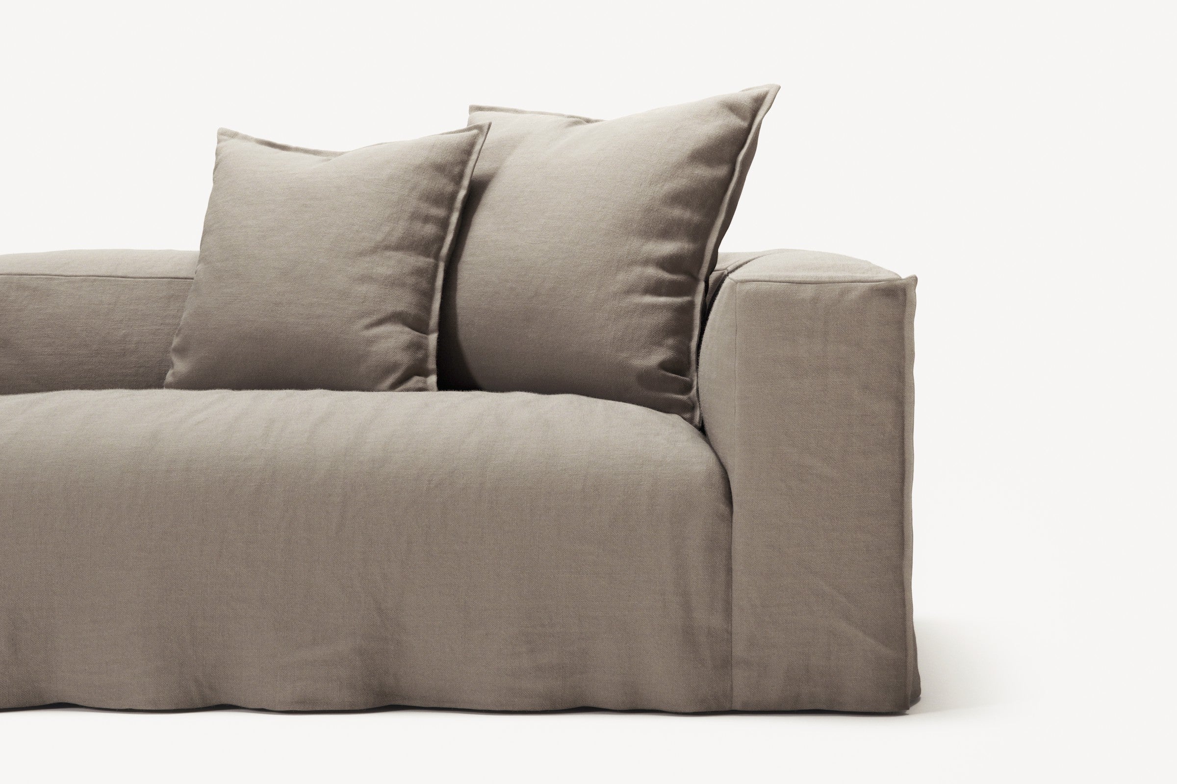 NOMAD - 4 Seater with Pouf - Pure Linen Pale Gray