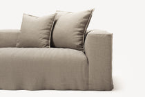 NOMAD - 4 Seater with Pouf - Pure Linen Sandy Beige