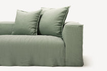 NOMAD - 4 Seater with Pouf - Pure Linen Vivid Green
