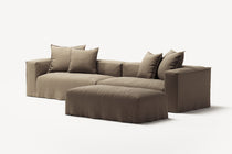 NOMAD - 4 Seater with Pouf - Pure Linen Natural
