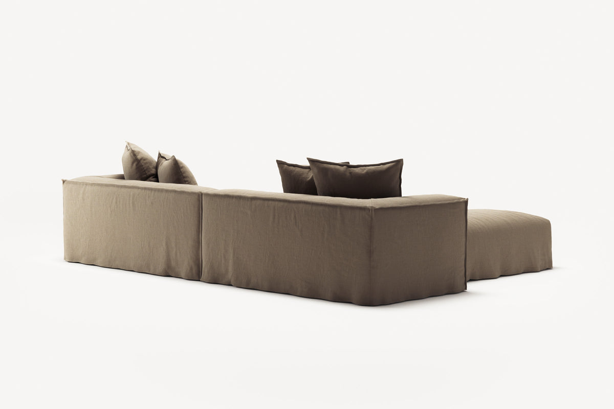 NOMAD - 4 Seater with Pouf - Pure Linen Natural