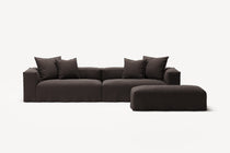 NOMAD - 4 Seater with Pouf - Pure Linen Truffle Brown
