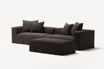 NOMAD - 4 Seater with Pouf - Pure Linen Truffle Brown