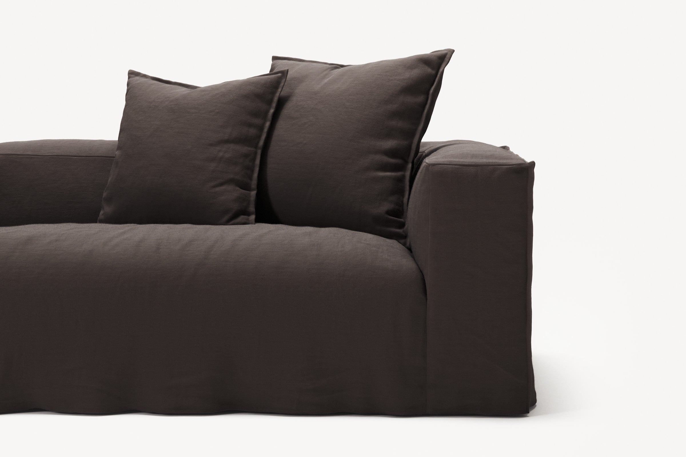 NOMAD - 4 Seater with Pouf - Pure Linen Truffle Brown
