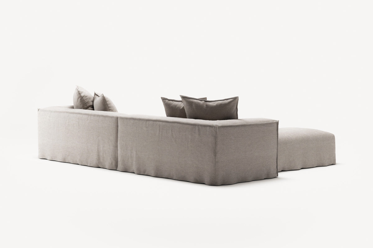 NOMAD - 4 Seater with Pouf - Textured Blend Beige