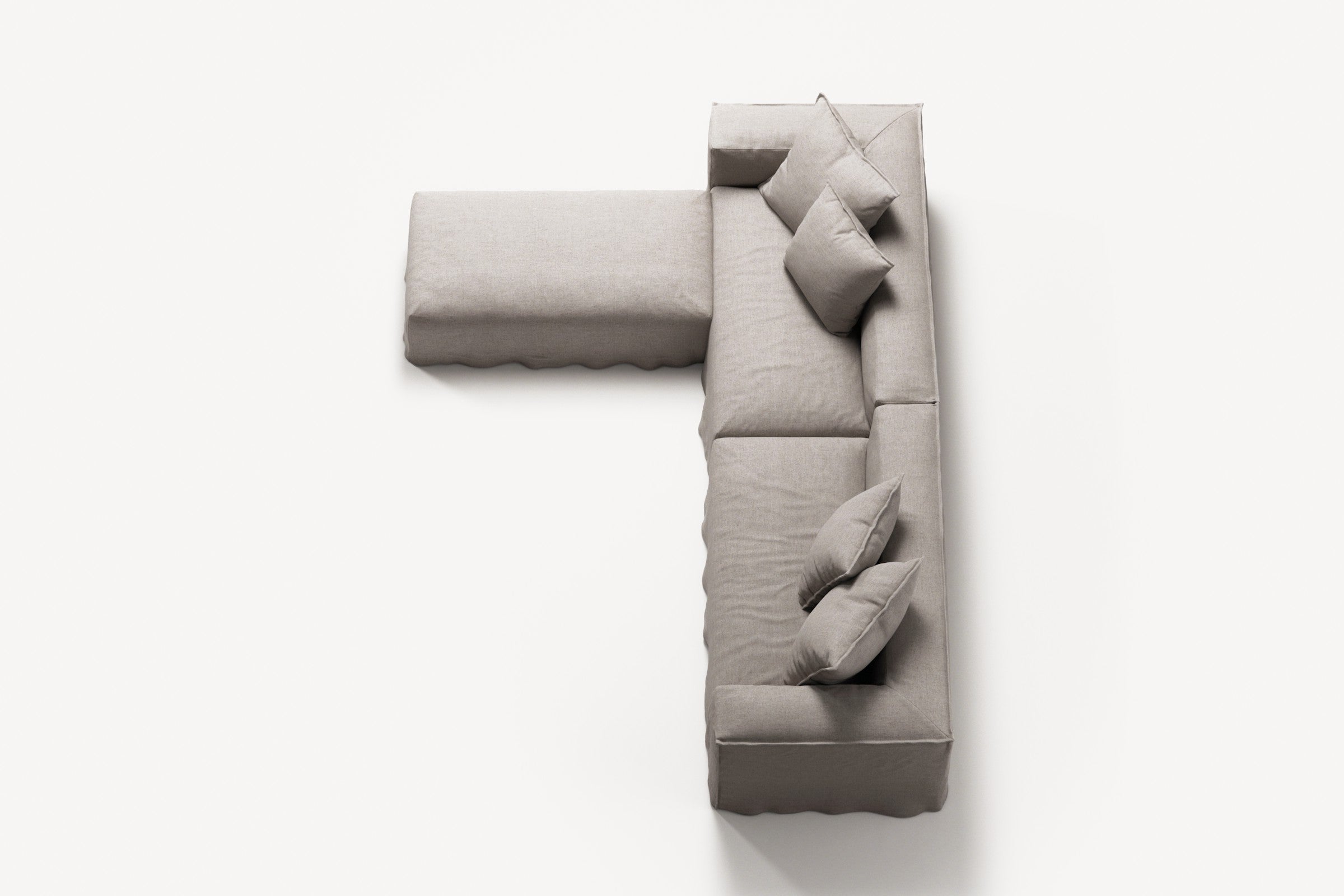 NOMAD - 4 Seater with Pouf - Textured Blend Beige