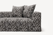NOMAD - 5 Seat Corner - Left - Chenille Jacquard Zebra Black White