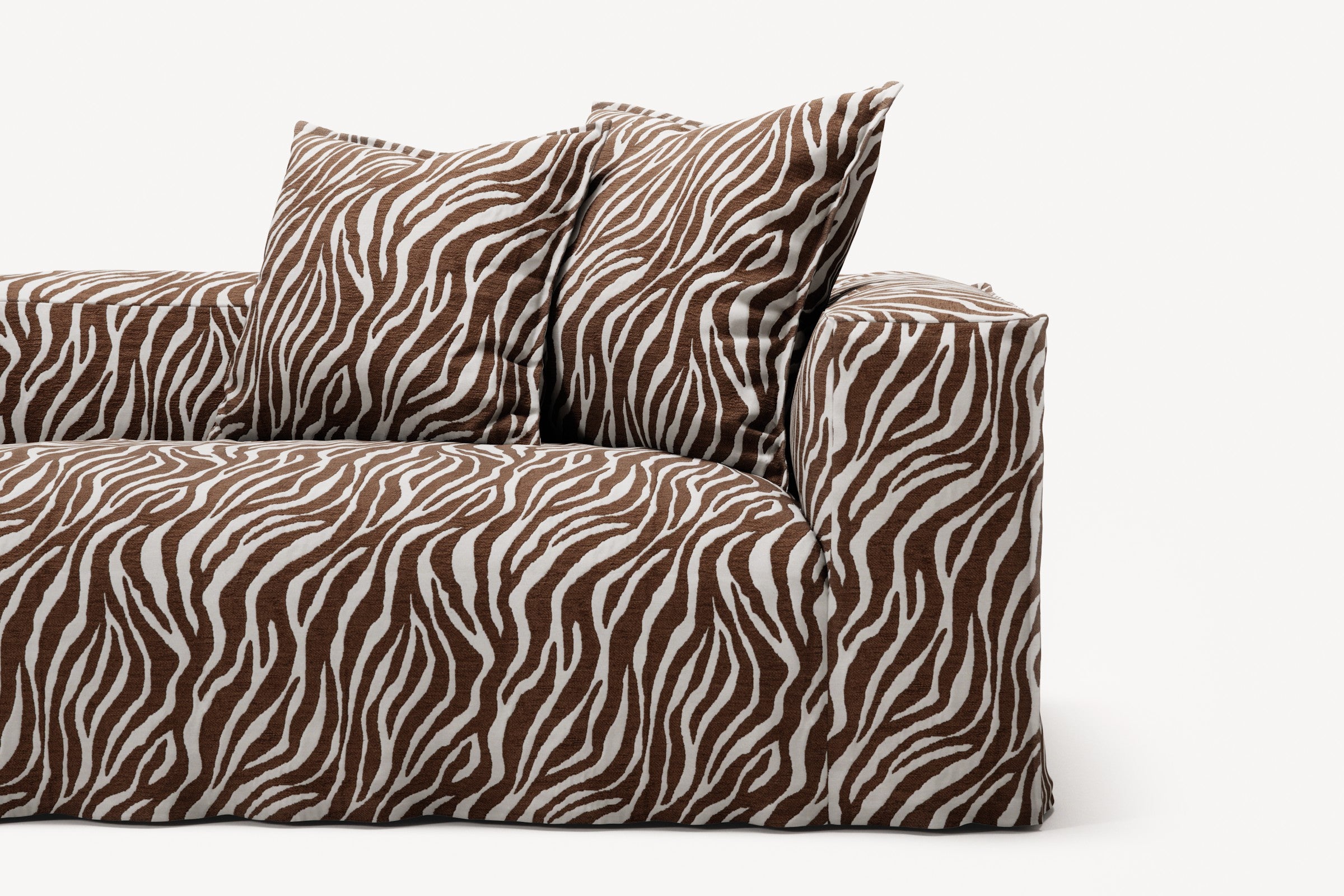 NOMAD - 5 Seat Corner - Left - Chenille Jacquard Zebra Brown White