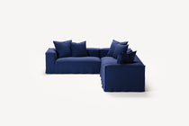 NOMAD - 5 Seat Corner - Left - Brushed Cotton Dark Blue