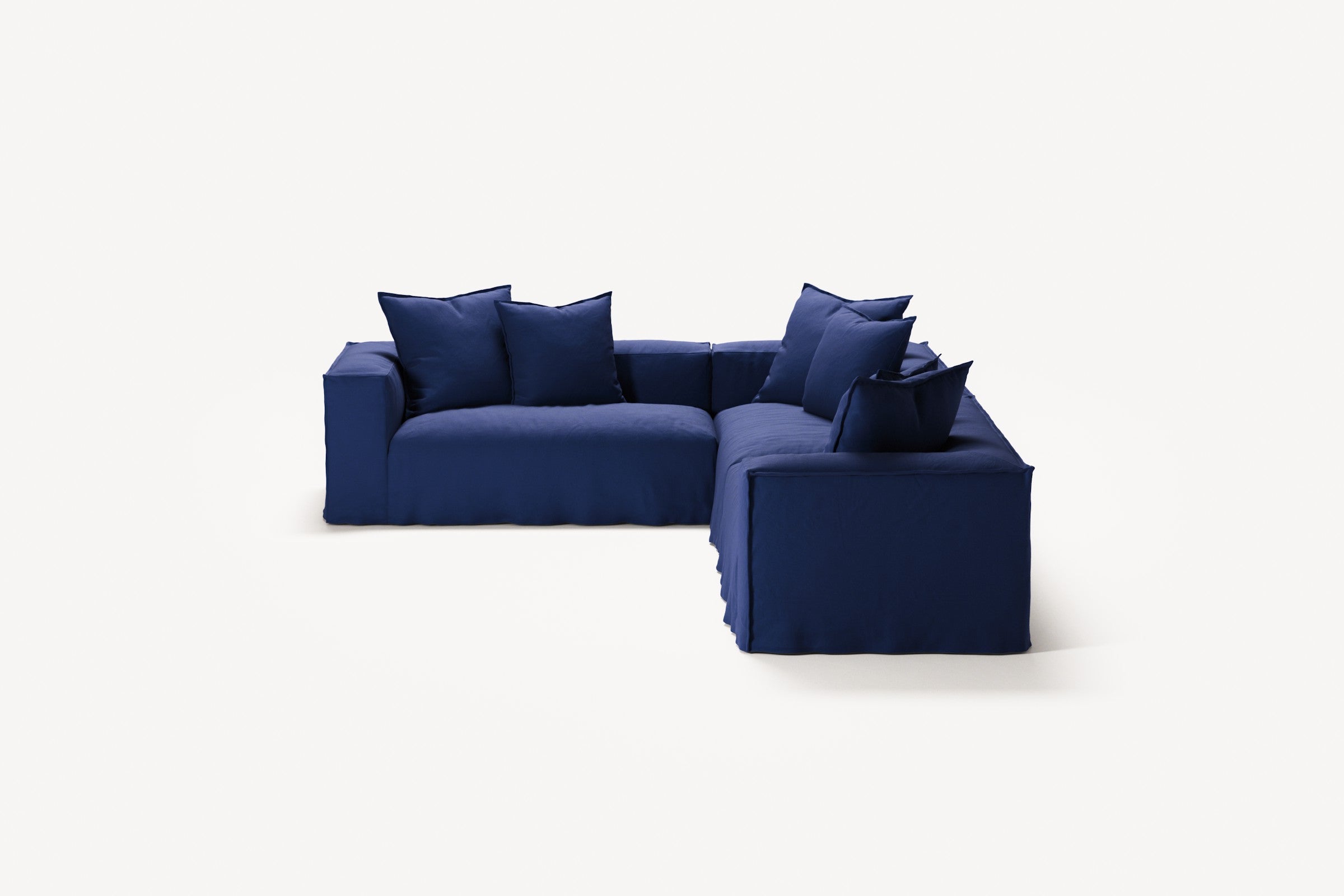 NOMAD - 5 Seat Corner - Left - Brushed Cotton Dark Blue
