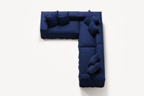 NOMAD - 5 Seat Corner - Left - Brushed Cotton Dark Blue