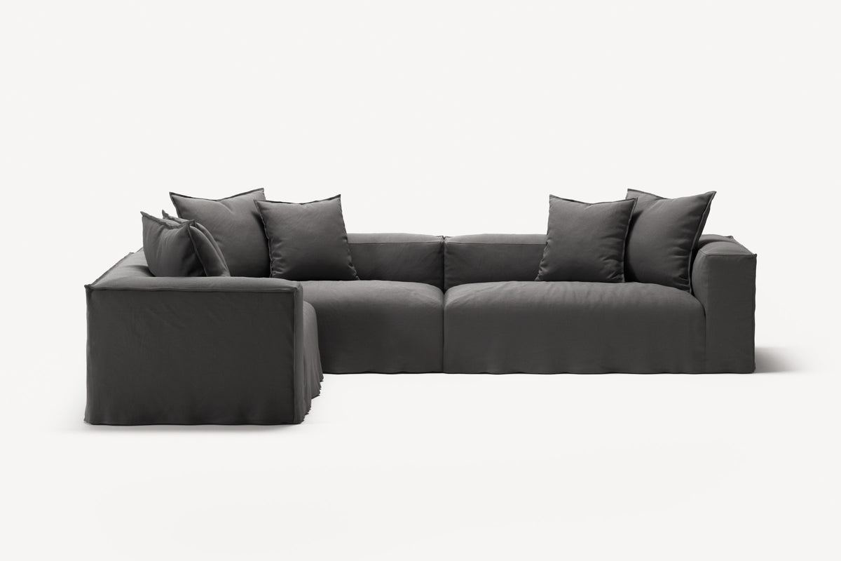 NOMAD - 5 Seat Corner - Left - Brushed Cotton Dark Gray