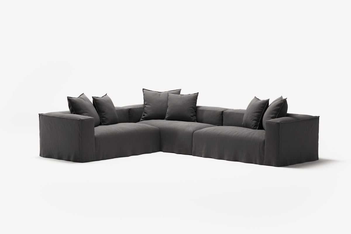 NOMAD - 5 Seat Corner - Left - Brushed Cotton Dark Gray