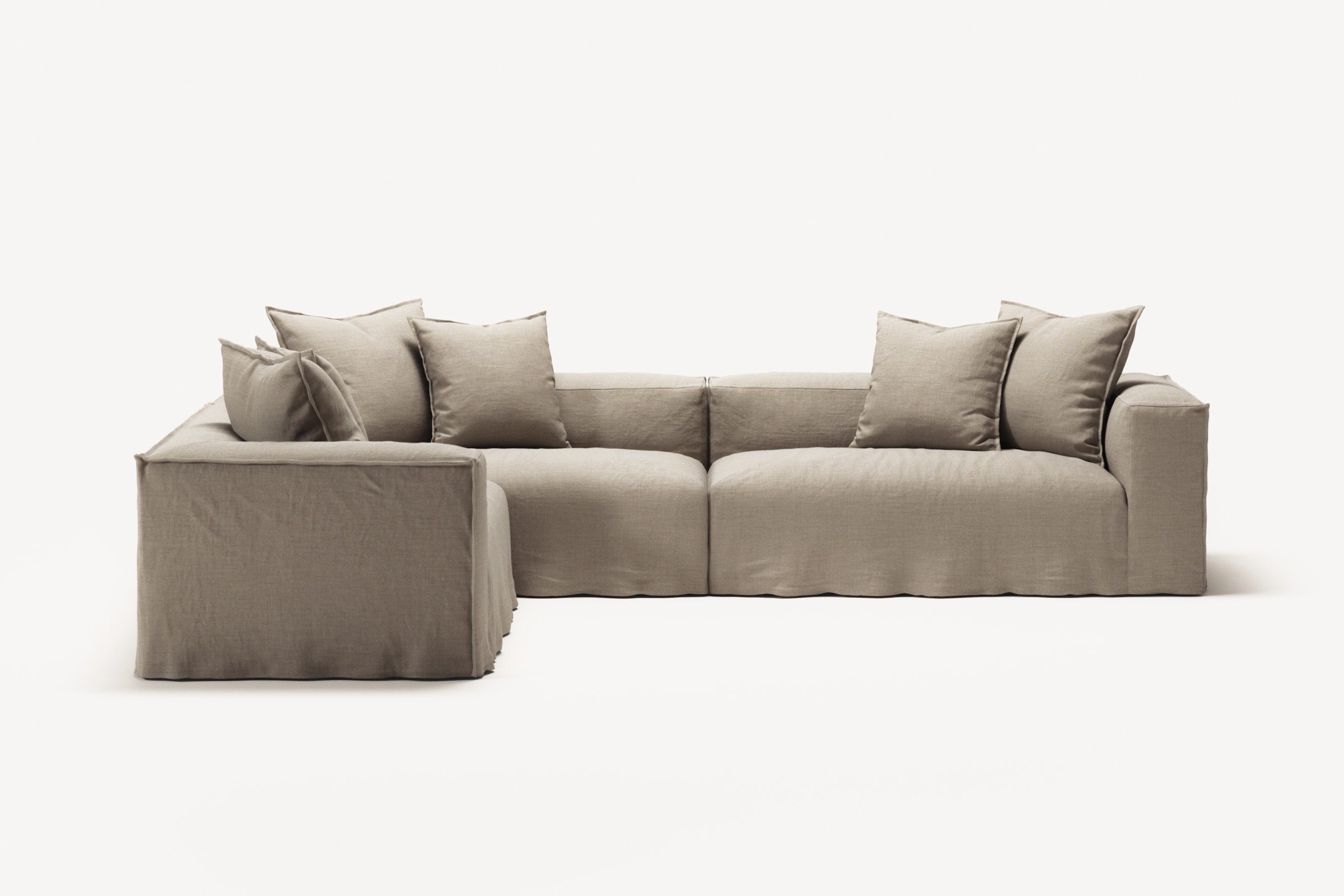 NOMAD - 5 Seat Corner - Left - Pure Linen Sandy Beige