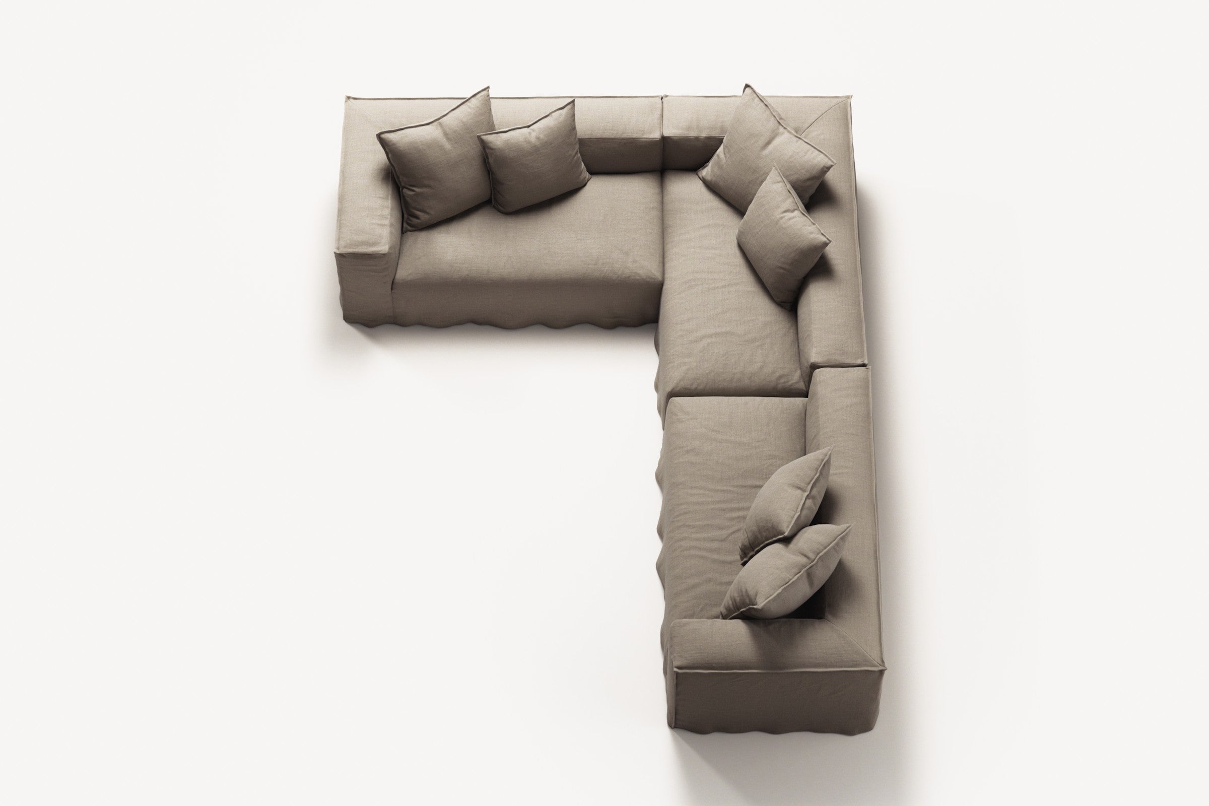 NOMAD - 5 Seat Corner - Left - Pure Linen Sandy Beige