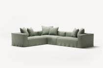 NOMAD - 5 Seat Corner - Left - Pure Linen Vivid Green