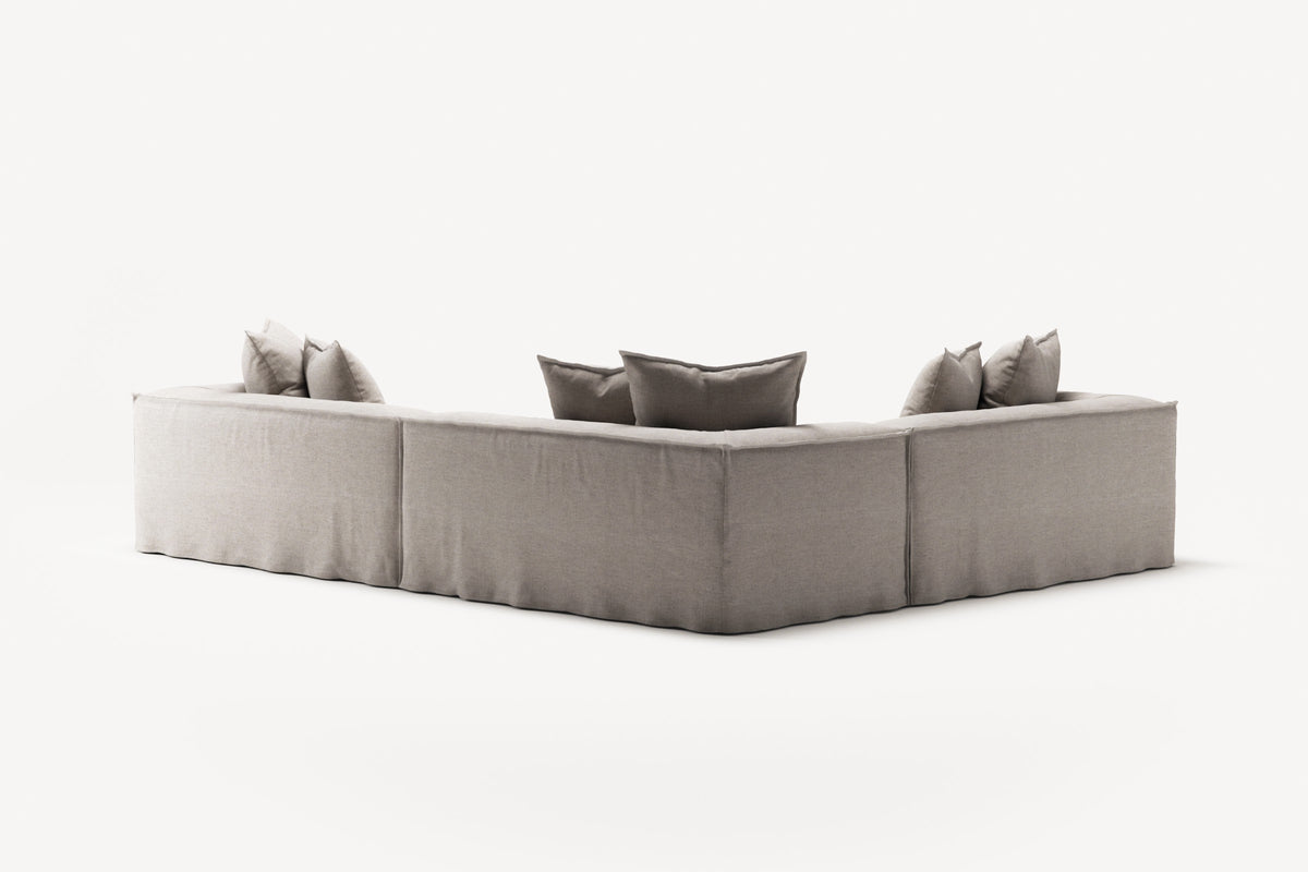 NOMAD - 5 Seat Corner - Left - Textured Blend Beige