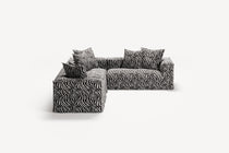 NOMAD - 5 Seat Corner - Right - Chenille Jacquard Zebra Black White