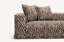 NOMAD - 5 Seat Corner - Right - Chenille Jacquard Zebra Brown White