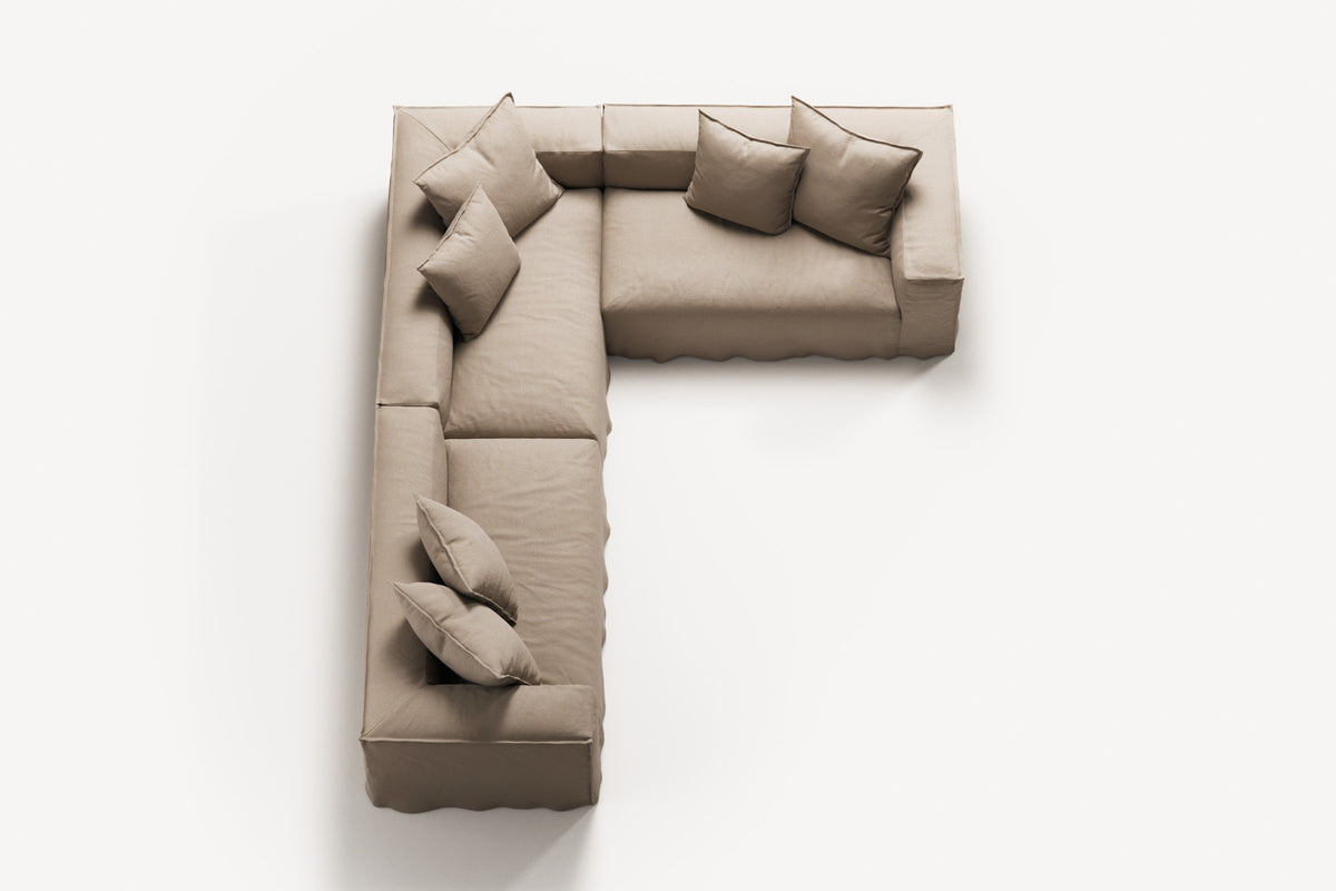 NOMAD - 5 Seat Corner - Right - Brushed Cotton Sandy Beige