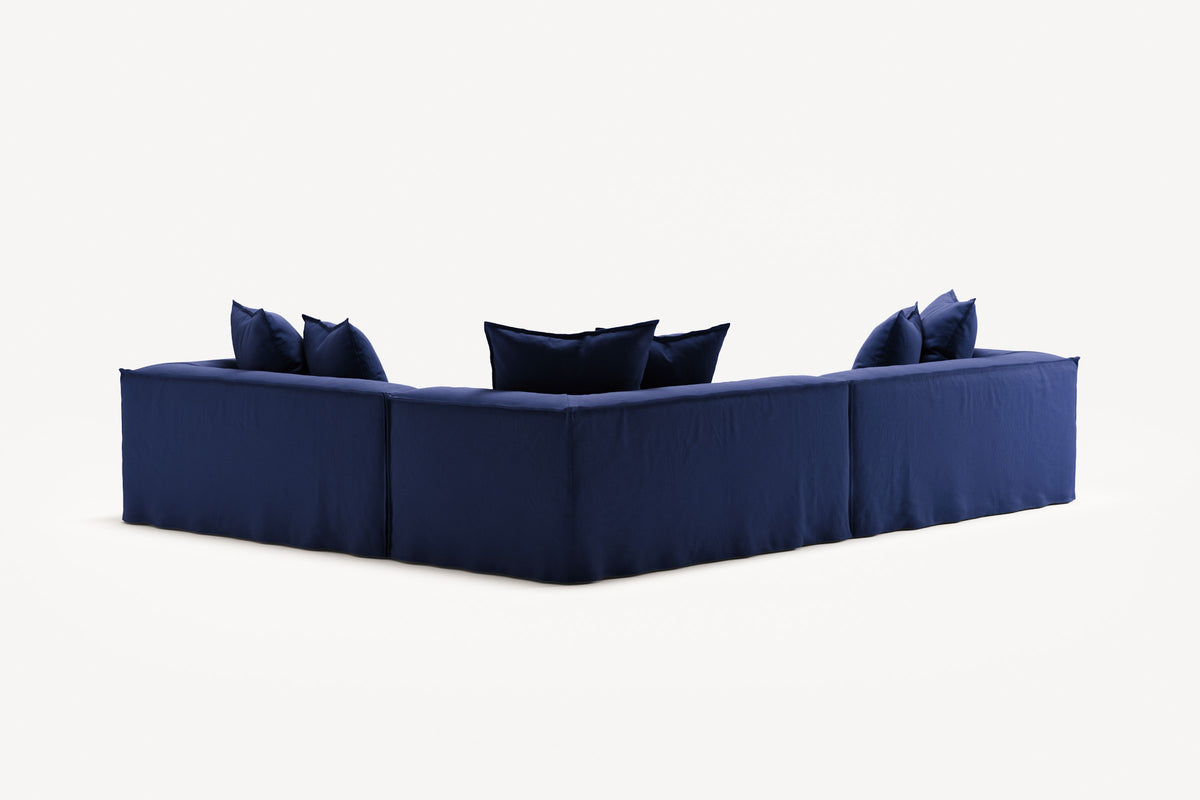 NOMAD - 5 Seat Corner - Right - Brushed Cotton Dark Blue