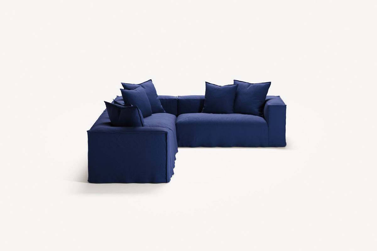 NOMAD - 5 Seat Corner - Right - Brushed Cotton Dark Blue