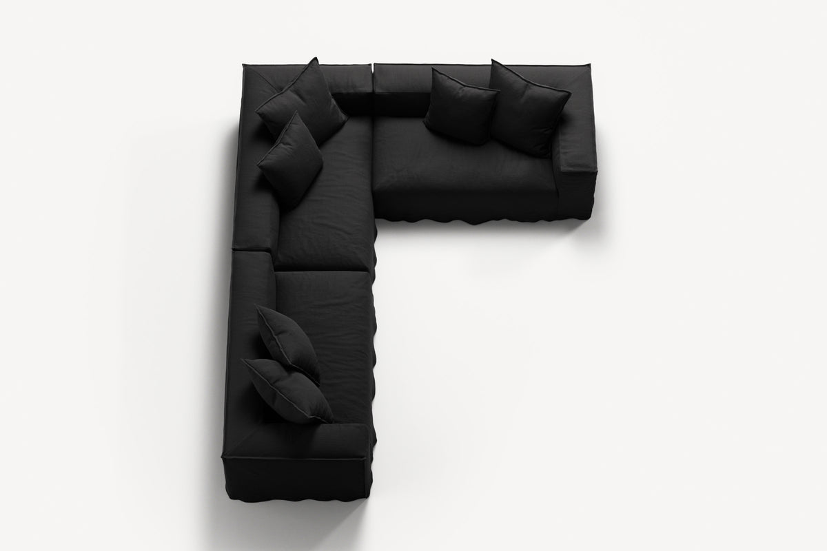 NOMAD - 5 Seat Corner - Right - Pure Linen Dark Charcoal